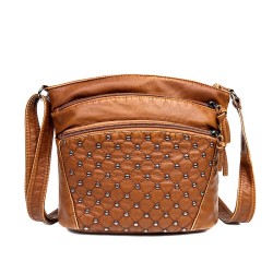 Leather shoulder bag - with rivetsBags