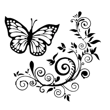 Dekoracyjna naklejka na samochód - motyl / kwiatyNaklejki