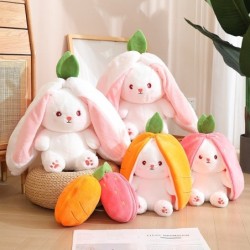 Plush white rabbit - pillow with zipper - toyCuddly toys