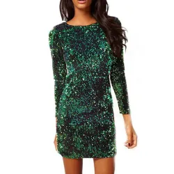 Green sequin mini dressDresses