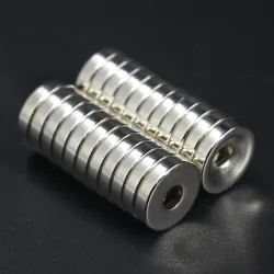 N35 - magnes neodymowy - mocny okrągły krążek - 12mm * 3mm - z otworem 4mmN35