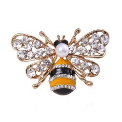 Kryształowa broszka w kształcie pszczółkiBroszki