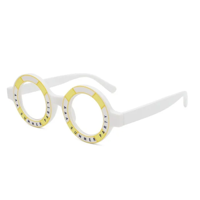 Retro okrągłe okulary przeciwsłoneczne - przezroczyste soczewkiOkulary Przeciwsłoneczne