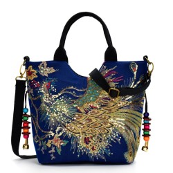 Canvas handbag - colorful ethnic designHandbags