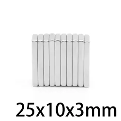 N35 - magnes neodymowy - mocny prostokątny blok - 25mm * 10mm * 3mmN35