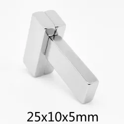 N35 - magnes neodymowy - mocny prostokątny blok - 25mm * 10mm * 5mmN35