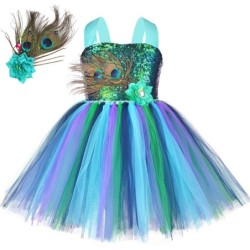 Kostium pawia - sukienka z piórkami / kwiatamiKostiumy