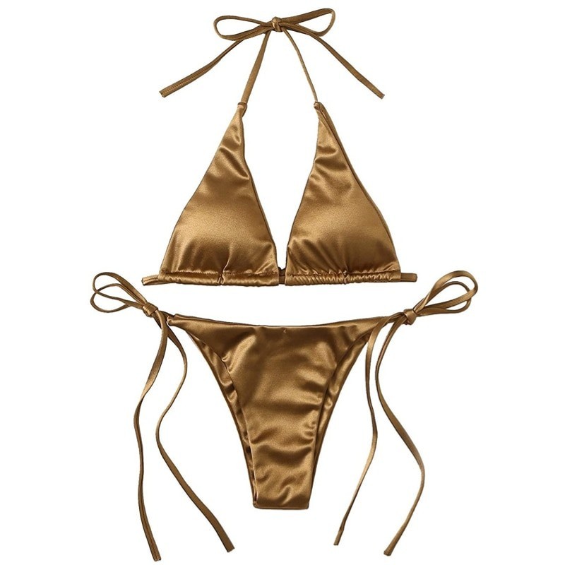 Seksowny komplet bikini - efekt metalicznego koloruStroje Kąpielowe