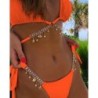 Seksowny komplet bikini - z kryształowymi / metalowymi ozdobamiStroje Kąpielowe