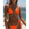 Seksowny komplet bikini - z kryształowymi / metalowymi ozdobamiStroje Kąpielowe