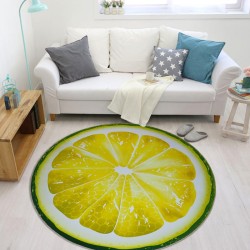 Okrągły dywan dekoracyjny - wzór owoców - cytrynaDywany