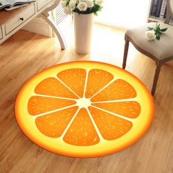 Okrągły dywan dekoracyjny - wzór owoców - pomarańczaDywany