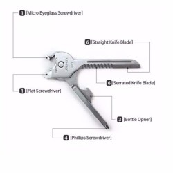 Wielofunkcyjny klucz 6 w 1 - narzędzie wielofunkcyjne ze stali nierdzewnejNarzędzia