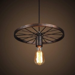 Lampa sufitowa vintage - żelazne kołoŚwiatła sufitowe