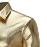 Modna błyszcząca metaliczna koszula z długim rękawemT-shirt