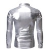 Błyszcząca metaliczna koszula z długim rękawem - zdobiona cekinamiT-shirt