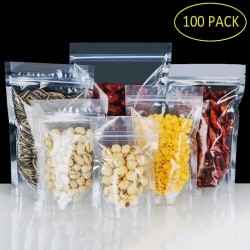 Przezroczyste plastikowe torby do przechowywania - zip-lock - 100 sztukTorby Do Przechowywania