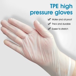 Jednorazowe rękawiczki przezroczyste - do użytku spożywczego / medycznego / chirurgicznego - 100 sztukSkóra