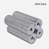 N35 - magnes neodymowy - mocny okrągły krążek - 20mm * 4mm - z otworem 5mmN35