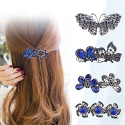 Elegant blue crystal hairpin - flowers / butterflies / bowknotHair clips