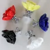 Ceramic furniture handles - lotus flower shaped - 10 piecesFurniture