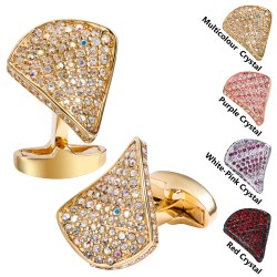 Luksusowe trójkątne spinki do mankietów z kryształkamiSpinki do mankietów
