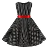 Summer sleeveless dress - polka dots / flowers printedClothing