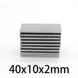 N35 - magnes neodymowy - mocny prostokątny blok - 40mm * 10mm * 2mmN35