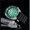 LIGE - zegarek kwarcowy ze stali nierdzewnej - wodoodporny - silikonowy pasek - zielonyZegarki