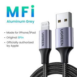Ugreen - 24A MFi - USB to lightning - data cable - fast chargerCables
