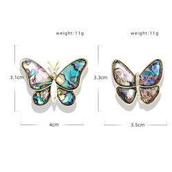 Kolorowy muszelkowy motyl - z kryształkiem - broszkaBroszki