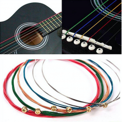Kolorowe struny do gitary - komplet 6 sztukGitary