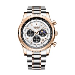LIGE - luxury Quartz watch - luminous - stainless steel - waterproof - rose gold / whiteWatches