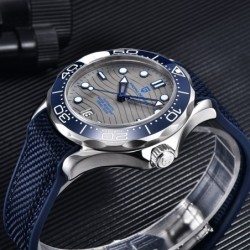PAGANI DESIGN - zegarek mechaniczny - stal nierdzewna - wodoodporny - nylonowy pasek - niebieskiZegarki