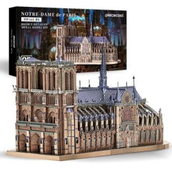 Metalowe puzzle 3D - Katedra Notre Dame - model do samodzielnego złożenia - zestaw do budowaniaMetalowe