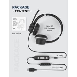 Mpow HC6 - USB wired headset - headphones with microphone - 3.5mmEar- & Headphones