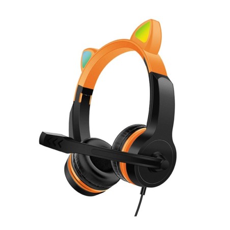 Glowing cat ears headphones - wired headset - with microphoneHeadsets