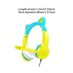 Glowing cat ears headphones - wired headset - with microphoneHeadsets