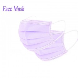 Jednorazowe maseczki na twarz / usta - 3 warstwowe - przeciwpyłowe - antybakteryjne - fioletoweMaski na usta