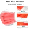 Disposable anti-bacterial face / mouth masks - 3 layer - redMouth masks
