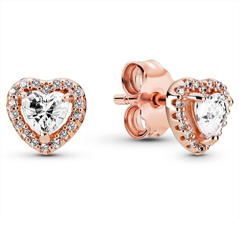 Heart shaped earrings with crystalsEarrings