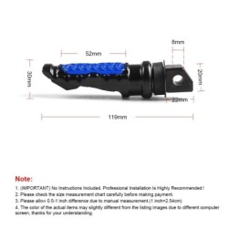 Universal motorcycle rear foot pegs - passenger footrest - 8mm - 2 piecesFoot rests