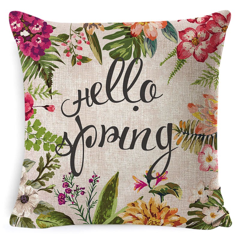 Decorative cushion cover - feathers / flowers - 45cm * 45cmCushion covers