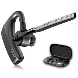 Słuchawki Bluetooth - Bezprzewodowy zestaw słuchawkowy HD - z podwójnym mikrofonem CVC8.0 - redukcja szumówSłuchawki