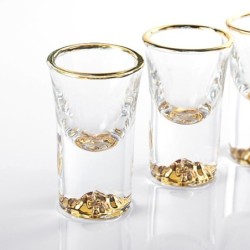 Glass glasses shots - with golden design - lead-free - 10mlBar supply