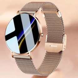 Elegancki Smart Watch - ultra cienki - 1,36" - AMOLED - wyświetlacz HD - wodoodporny - siatkowy pasek ze stali nierdzewnejInt...