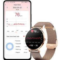 Elegant Smart Watch - ultra thin - 1.36" - AMOLED - HD display - waterproof - stainless steel mesh strapSmart-Wear
