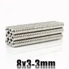 N35 - magnes neodymowy - mocny okrągły krążek - 8mm * 3mm - z otworem 3mmN35