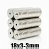 N35 - magnes neodymowy - mocny okrągły krążek - 18mm * 3mm - z otworem 3mmN35