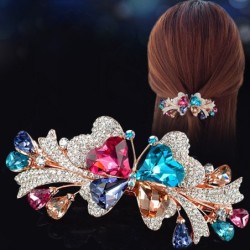 Colorful crystal hair clip - flowers / butterfliesHair clips